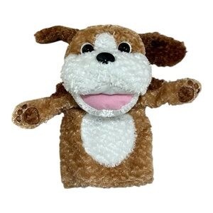 Macmillan McGraw-Hill Brown The Happy Dog Hand Puppet Plush Puppy 10" Inch Toy